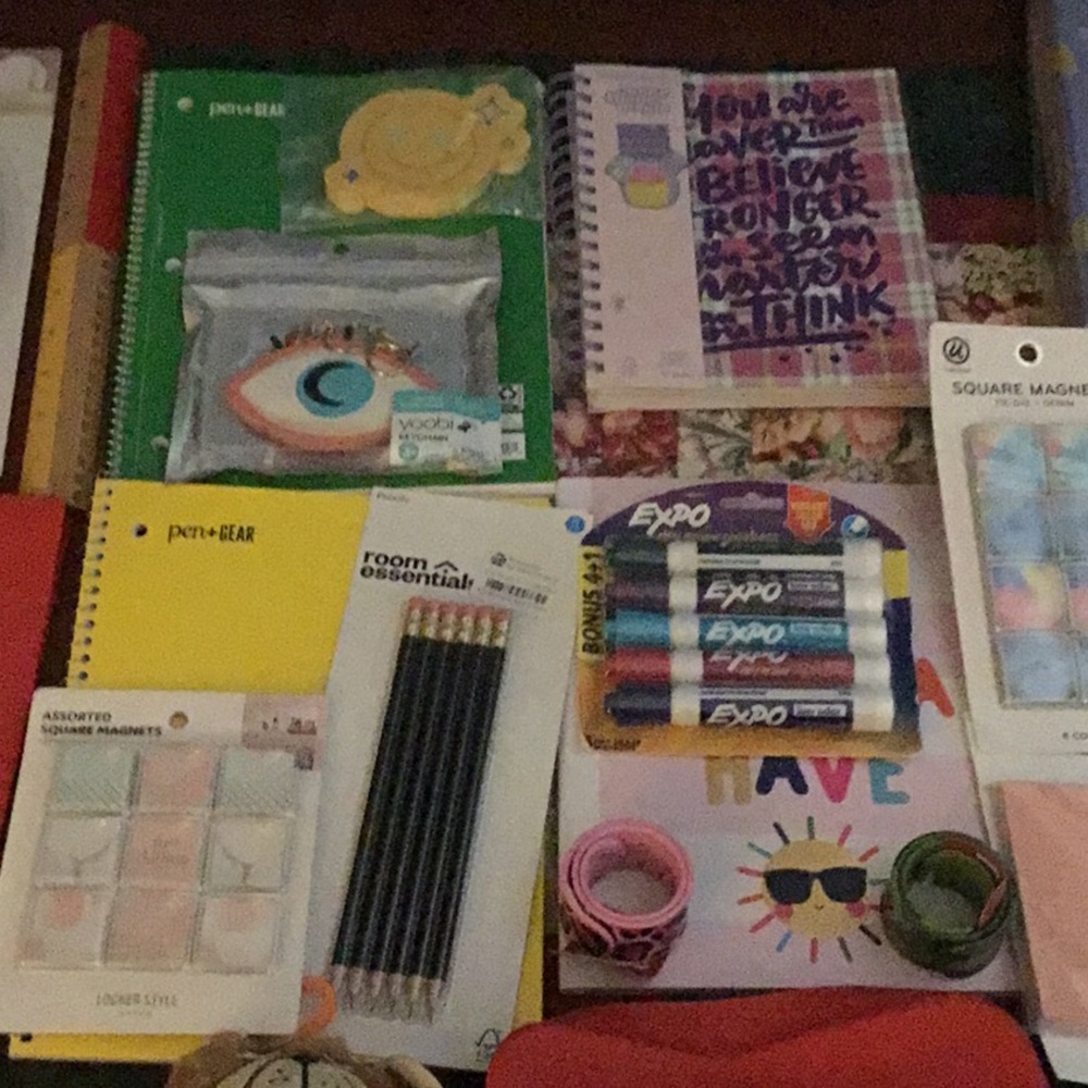 Back to school supplies bundle huge lot notebooks, binder, pens, notebook,etc